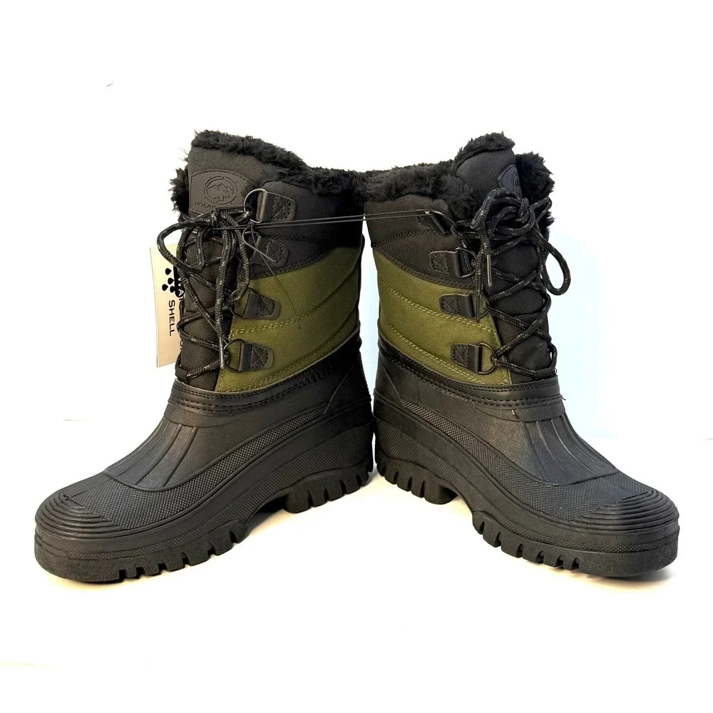 POLAR RANGE Men's Decker Cold Weather Snow Boot Size 8M Olive Color NWT